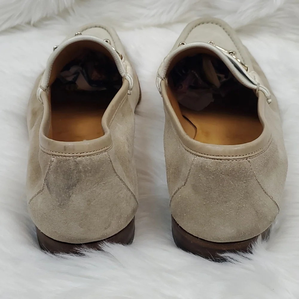 Gucci Horsebit Loafers Three tone solid suede beige slip on  display picture 2